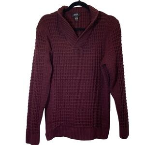 ALFANI Men's size Large textured knit long sleeve shawl collar pullover sweater